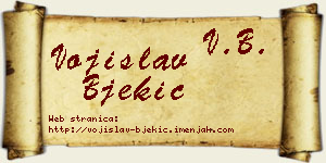 Vojislav Bjekić vizit kartica